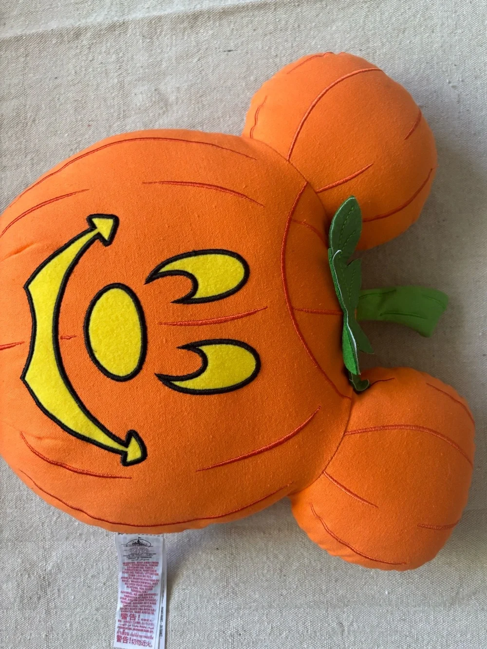 Disney Parks Halloween Mickey Pumpkin Pillow Jack-O-Lantern Plush 2022